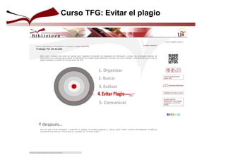 Curso TFG: Evitar el plagio
 