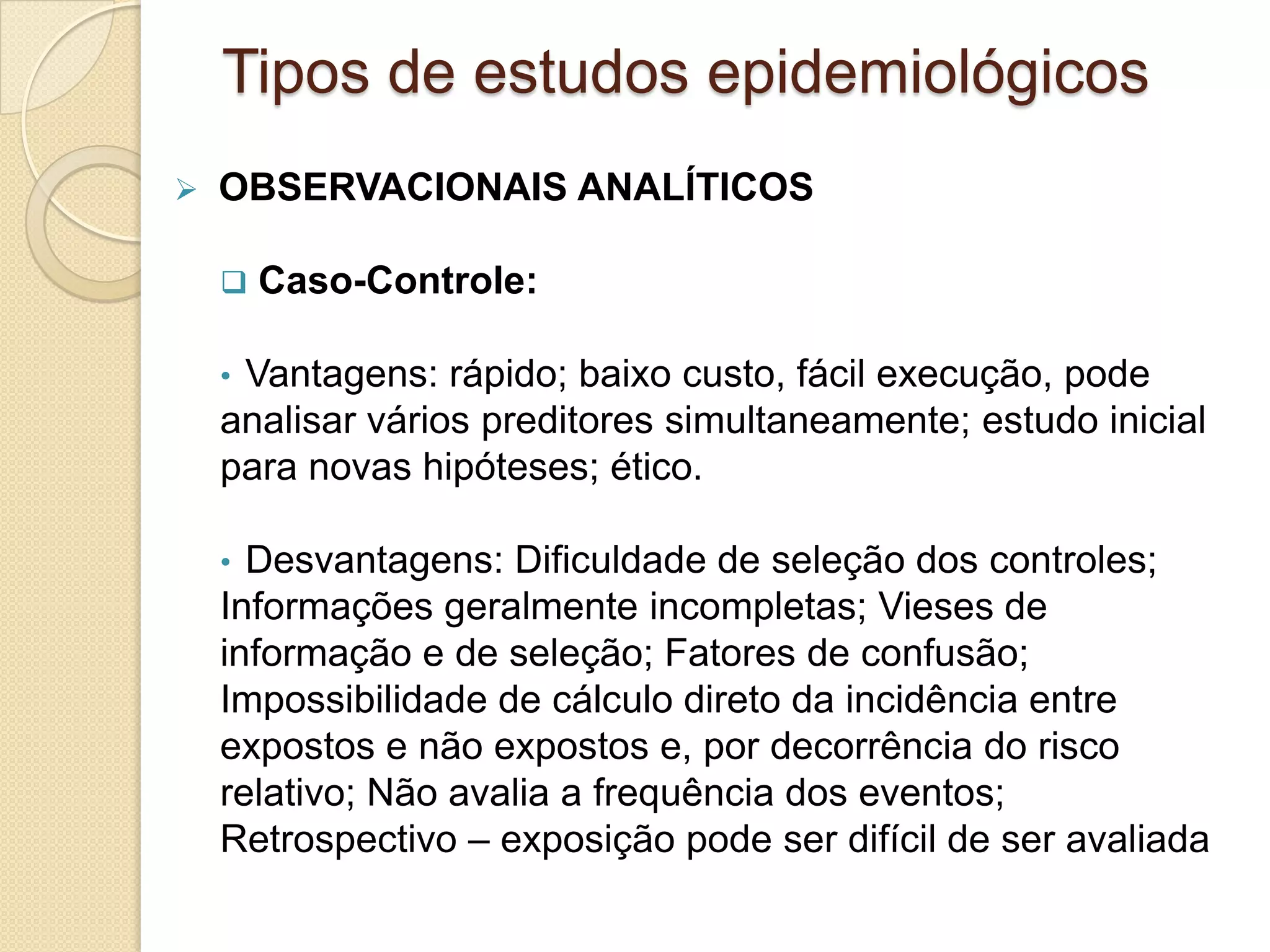 Tipos de estudos epidemiológicos | PDF