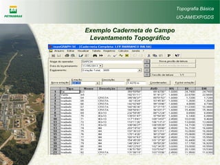 Topografia Básica
UO-AM/EXP/GDS
Exemplo Caderneta de Campo
Levantamento Topográfico
 