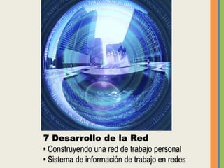 7 Desarrollo de la Red• Construyendo una red de trabajo personal • Sistema de información de trabajo en redes