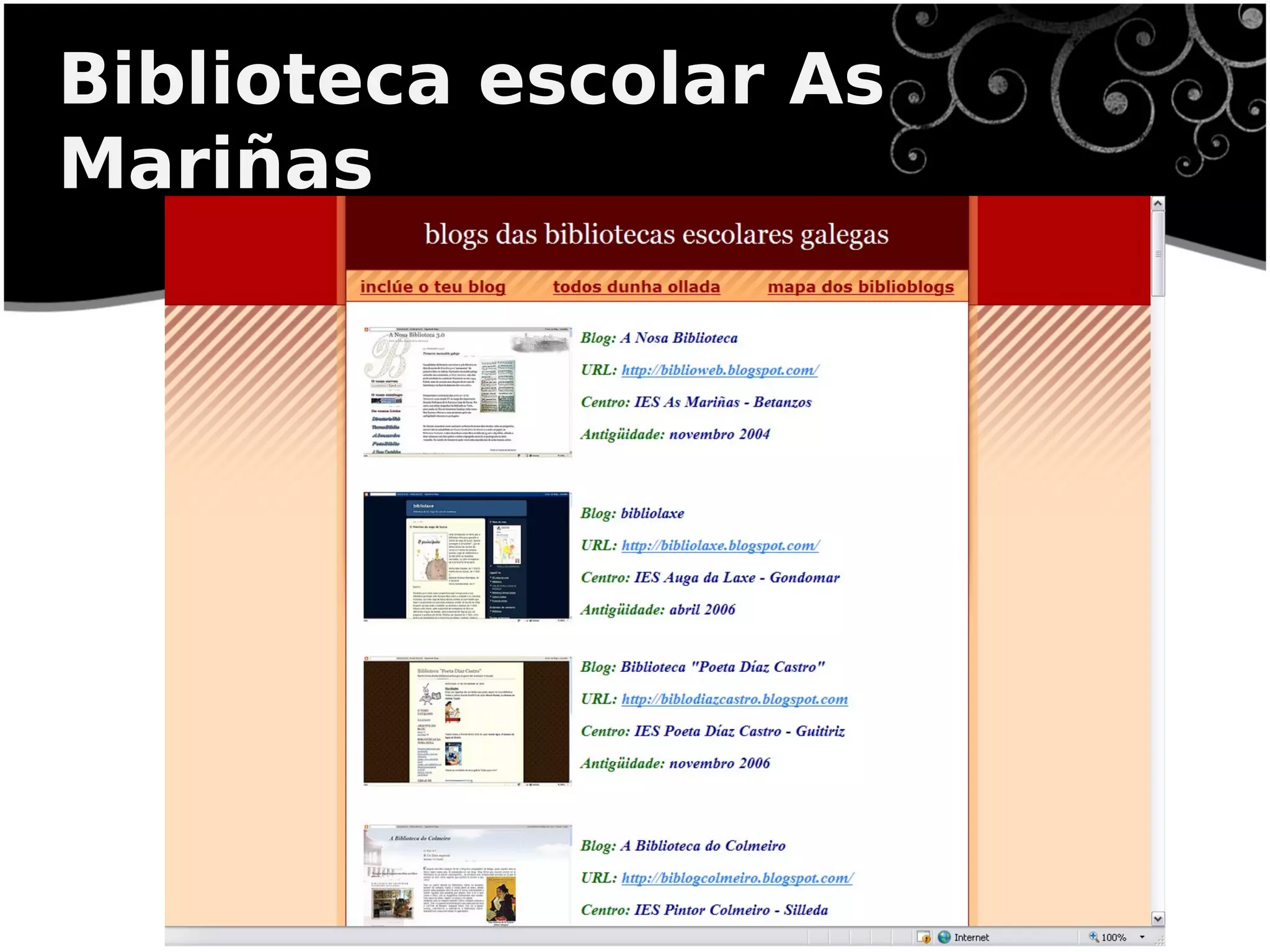 Biblioteca escolar As
Mariñas
 