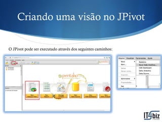 Criando uma visão no JPivot

O JPivot pode ser executado através dos seguintes caminhos:
 