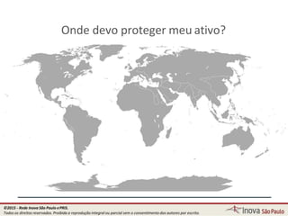 Questões paradiscussão
Onde devo proteger meu ativo?
31
©2015 - Rede Inova São Paulo ePRIS.
Todos os direitos reservados. Proibida a reprodução integral ou parcial sem o consentimento dos autores por escrito.
 