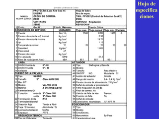 Hoja de
especifica
ciones
 