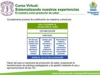Curso Virtual Sistematización Estrategia Virtualidad