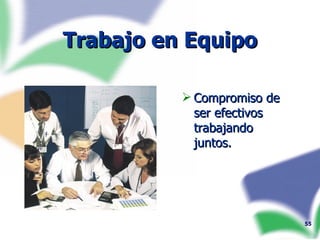 Compromiso de ser efectivos trabajando juntos. Trabajo en Equipo 