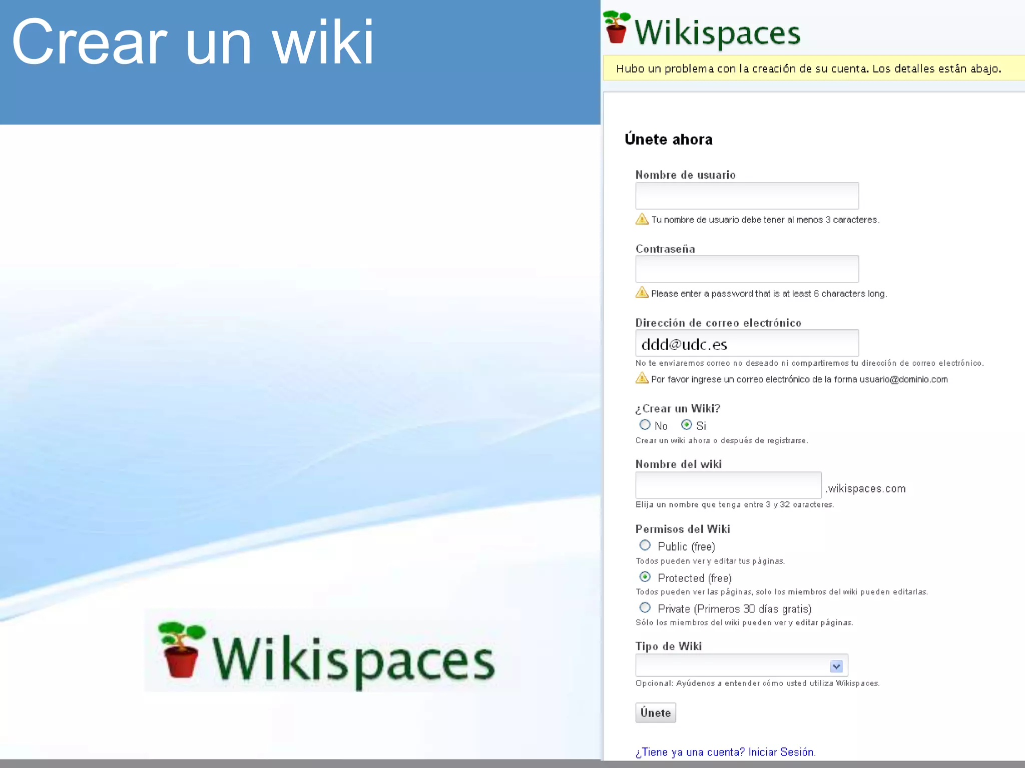 Crear un wiki
 