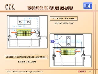 WEG - Transformando Energia em Soluções
FECHADO - ICW 37A81
LINHAS MGW, MAW
VENTILAÇÃO INDEPENDENTE -ICW 37A81
LINHAS MGL, MAL
Mista 1-1
 
