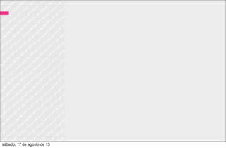 ATIVIDADE 4
1 - Baixe o Twitter Bootstrap e escolha uma
template pré-deﬁnida em:
http://getbootstrap.com/2.3.2/getting-
started.html#examples
2 - Com a template mais apropriada para um site
de uma empresa de cursos, crie um arquivo
index.php com o conteúdo da página.
sábado, 17 de agosto de 13
 