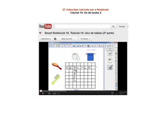 27 videoclips tutorials per a NotebookTutorial 14: Ús de taules 2  