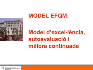 MODEL EFQM: Model d’excel·lència, autoavaluació i millora continuada  