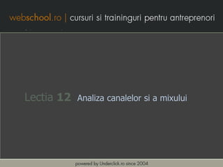 Lectia 12   Analiza canalelor si a mixului
 