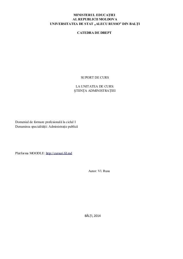 Curs Stiinta Administratie