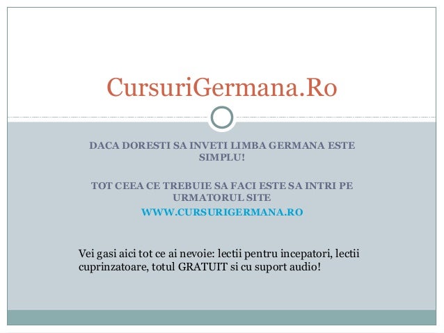 Cursuri Germana