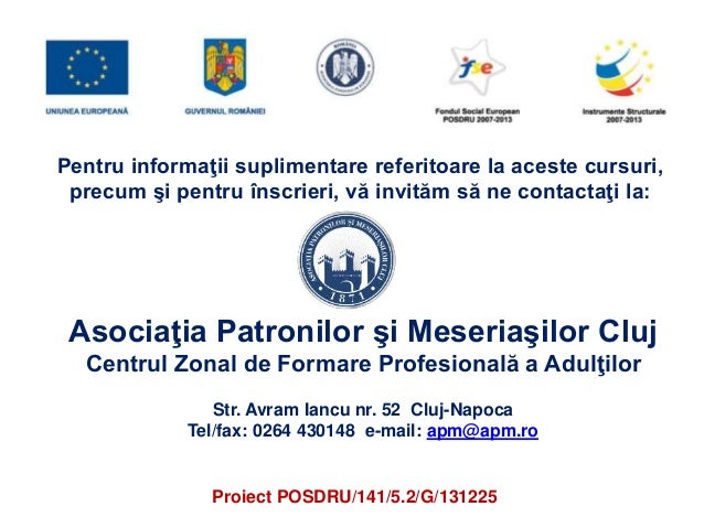 Cursuri Gratuite De Calificare ProfesionalÄ Pentru Locuitorii Din Zon