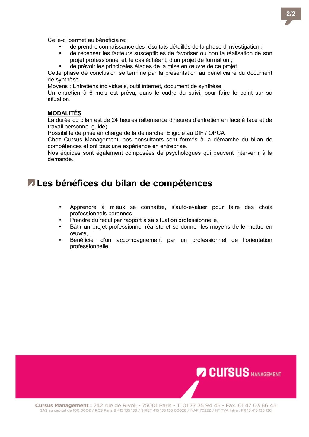 Bilan de compétence
