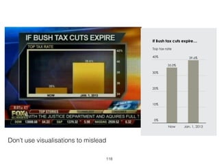 Don’t use visualisations to mislead
118
 