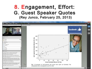 8. Engagement, Effort:
G. Guest Speaker Quotes
 (Rey Junco, February 25, 2013)
 