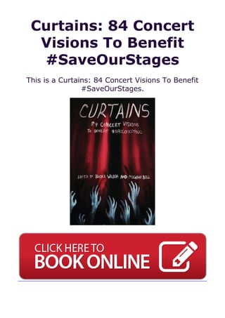 Curtains: 84 Concert
Visions To Benefit
#SaveOurStages
This is a Curtains: 84 Concert Visions To Benefit
#SaveOurStages.
 