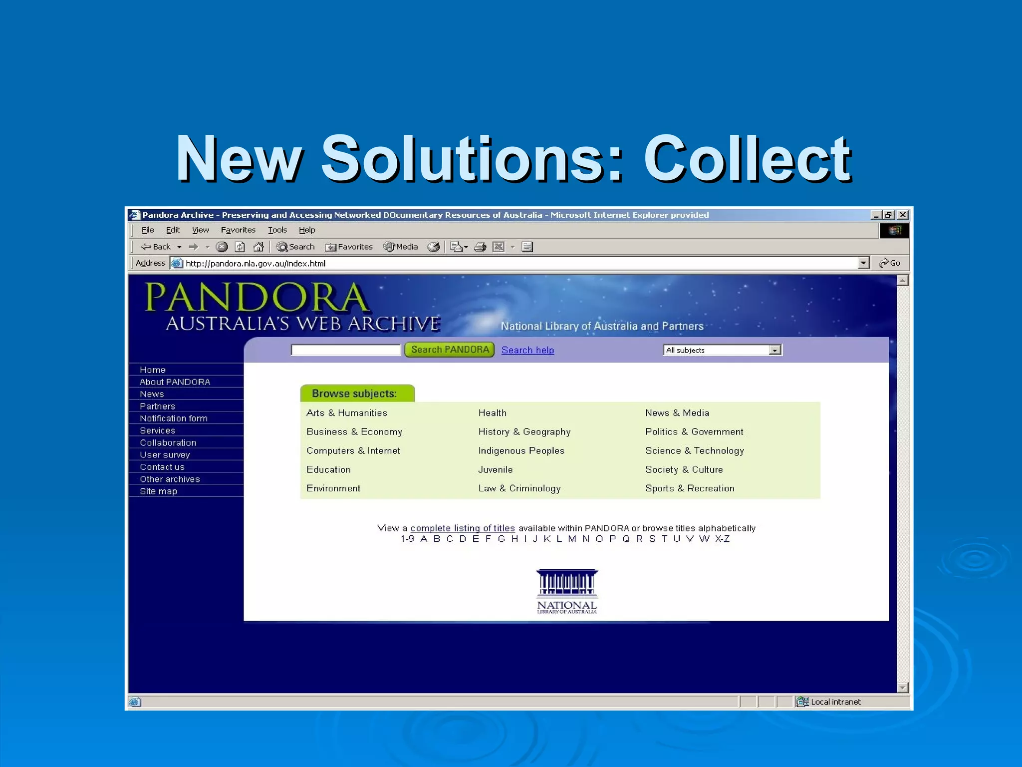 New Solutions: Collect 