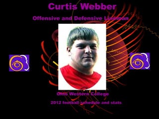Curtis Webber
Offensive and Defensive Lineman




       Ohio Western College
     2012 football schedule and stats
 