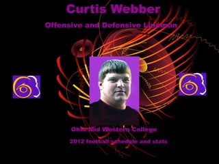 Curtis Webber
Offensive and Defensive Lineman




      Ohio Mid Western College
     2012 football schedule and stats
 