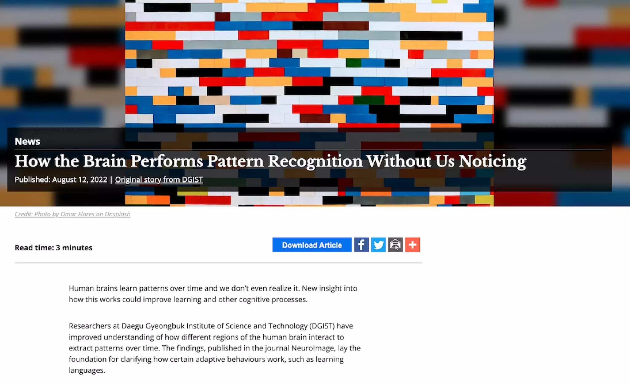 How the Brain Performs Pattern Recognition Without Us Noticing | PDF