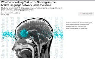 Whether speaking Turkish or Norwegian, the bran's language network looks the same