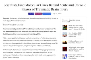 Scientists Find Molecular Glues Behind Acute and Chronic Phases of Traumatic Brain Injury 