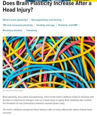 Does Brain Plasticity Increase After a Head Injury?