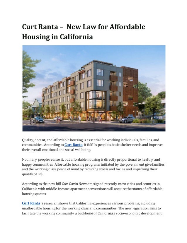 California's New Affordable Housing Laws