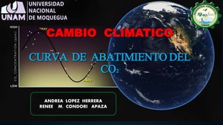 CAMBIO CLIMATICO
CURVA DE ABATIMIENTO DEL
CO2
ANDREA LOPEZ HERRERA
RENEE M. CONDORI APAZA
 