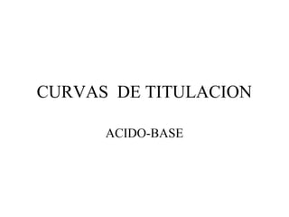 CURVAS DE TITULACION

      ACIDO-BASE
 