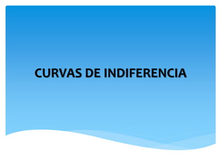 CURVAS DE INDIFERENCIA 
 