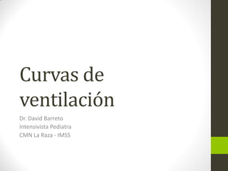 Curvas de
ventilación
Dr. David Barreto
Intensivista Pediatra
CMN La Raza - IMSS
 