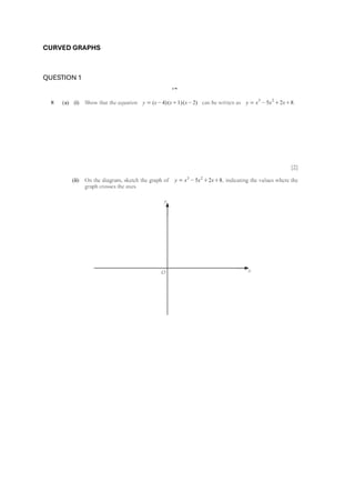 CURVED GRAPHS
QUESTION 1
 