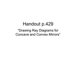 Handout p.429“Drawing Ray Diagrams for Concave and Convex Mirrors”