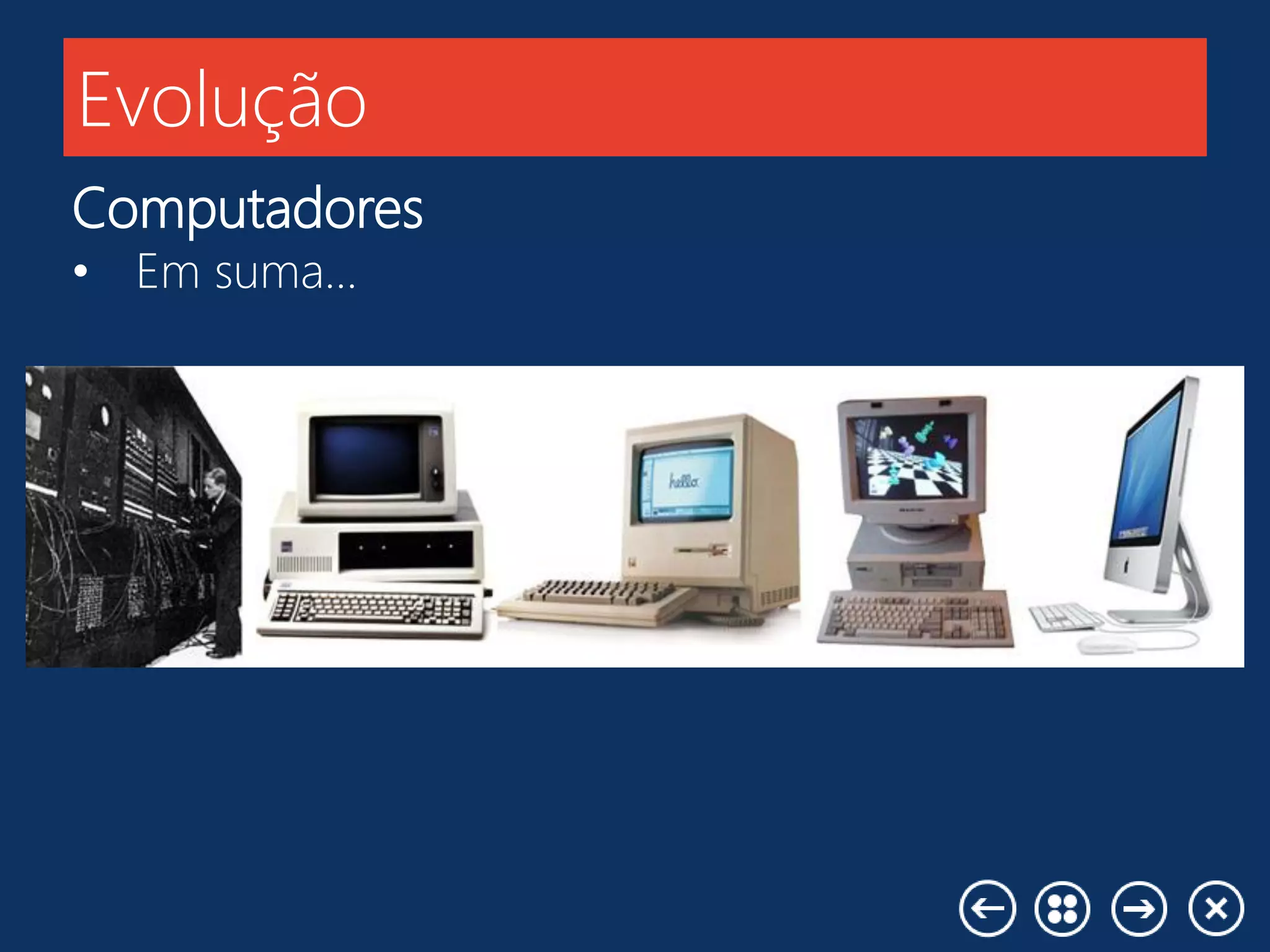 Evolução
Computadores
• Em suma...
 