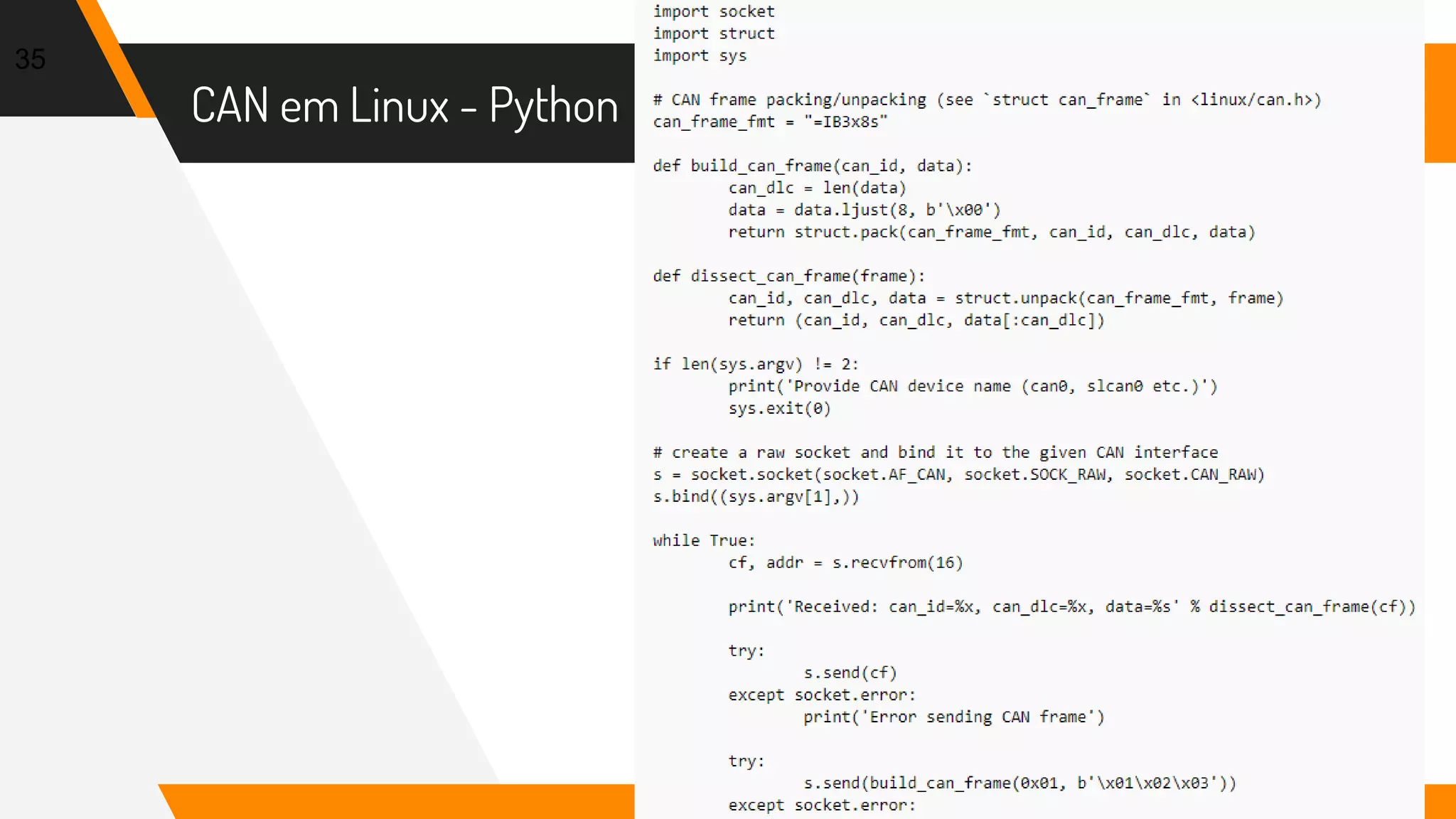 CAN em Linux - Python
35
 