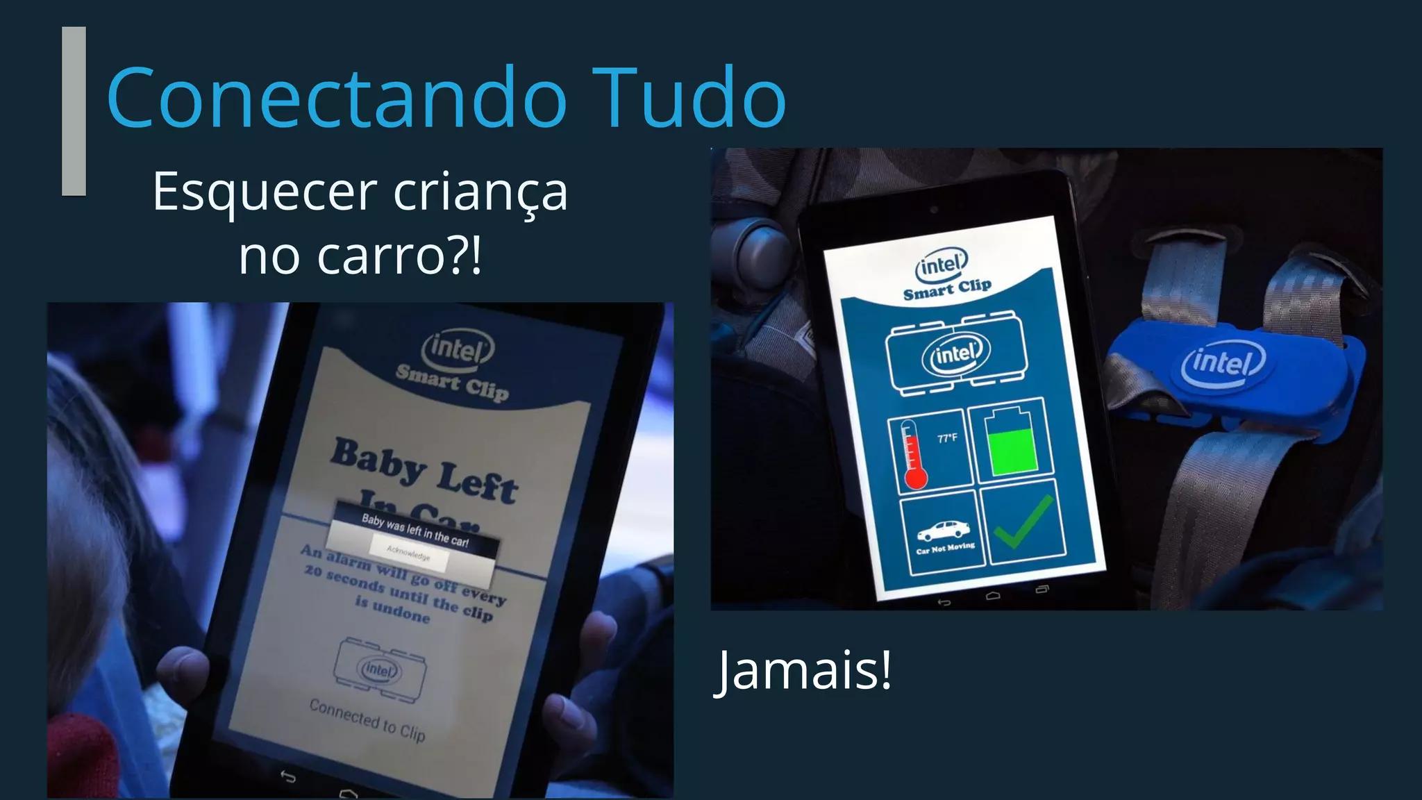 Conectando Tudo
Esquecer criança
no carro?!
Jamais!
 