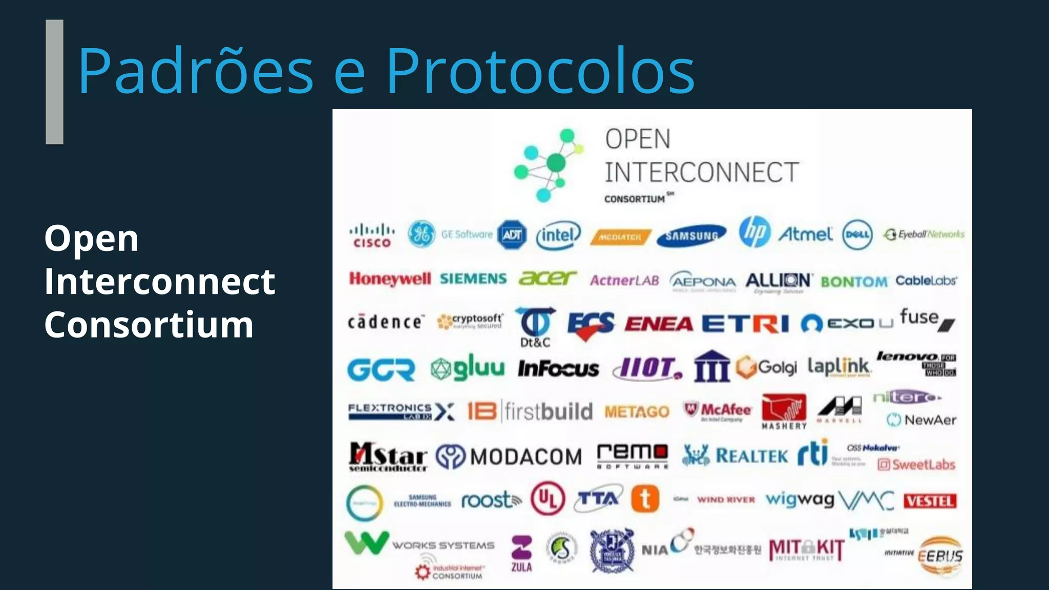Padrões e Protocolos
Open
Interconnect
Consortium
 