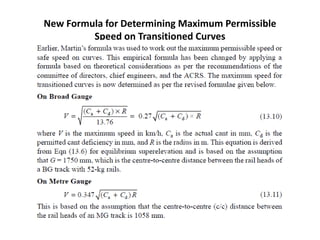 New Formula for Determining Maximum Permissible
Speed on Transitioned Curves
 