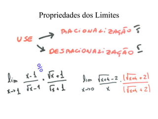 Propriedades dos Limites
Resumo:
 