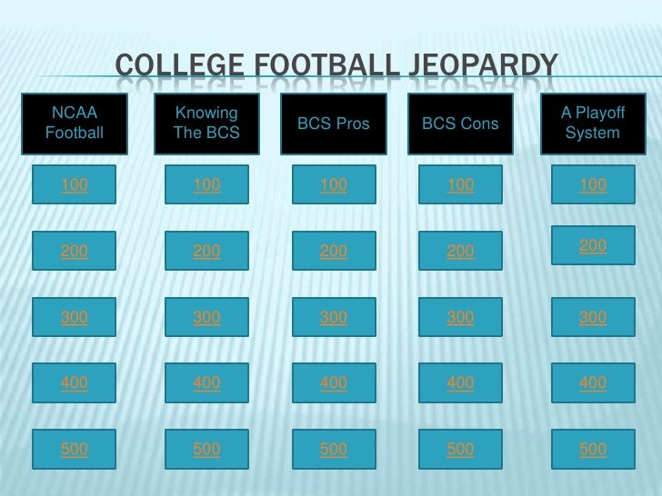 College Football Jeopardy
