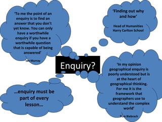 Developing Enquiry Skills