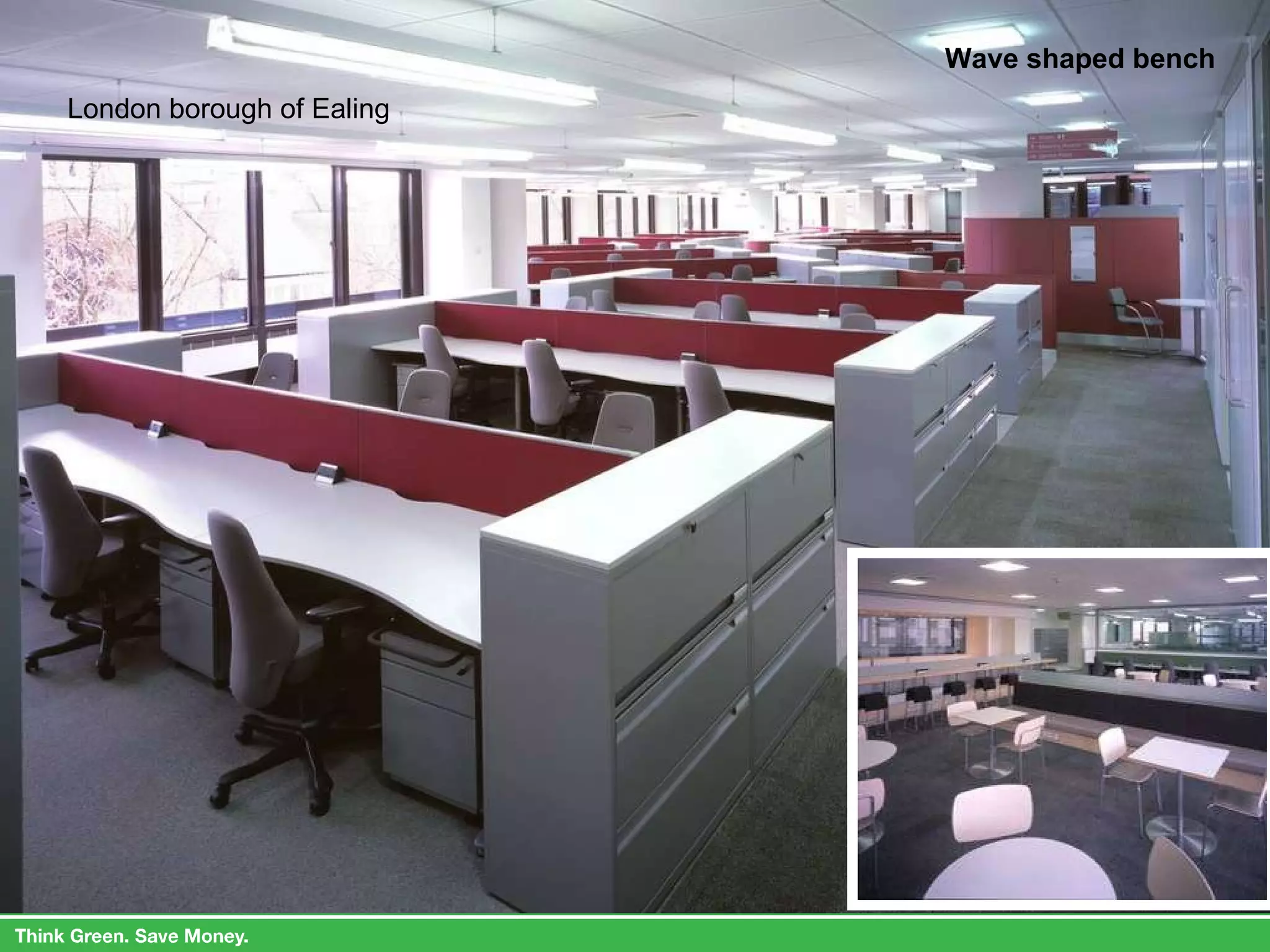 Wave shaped bench London borough of Ealing 