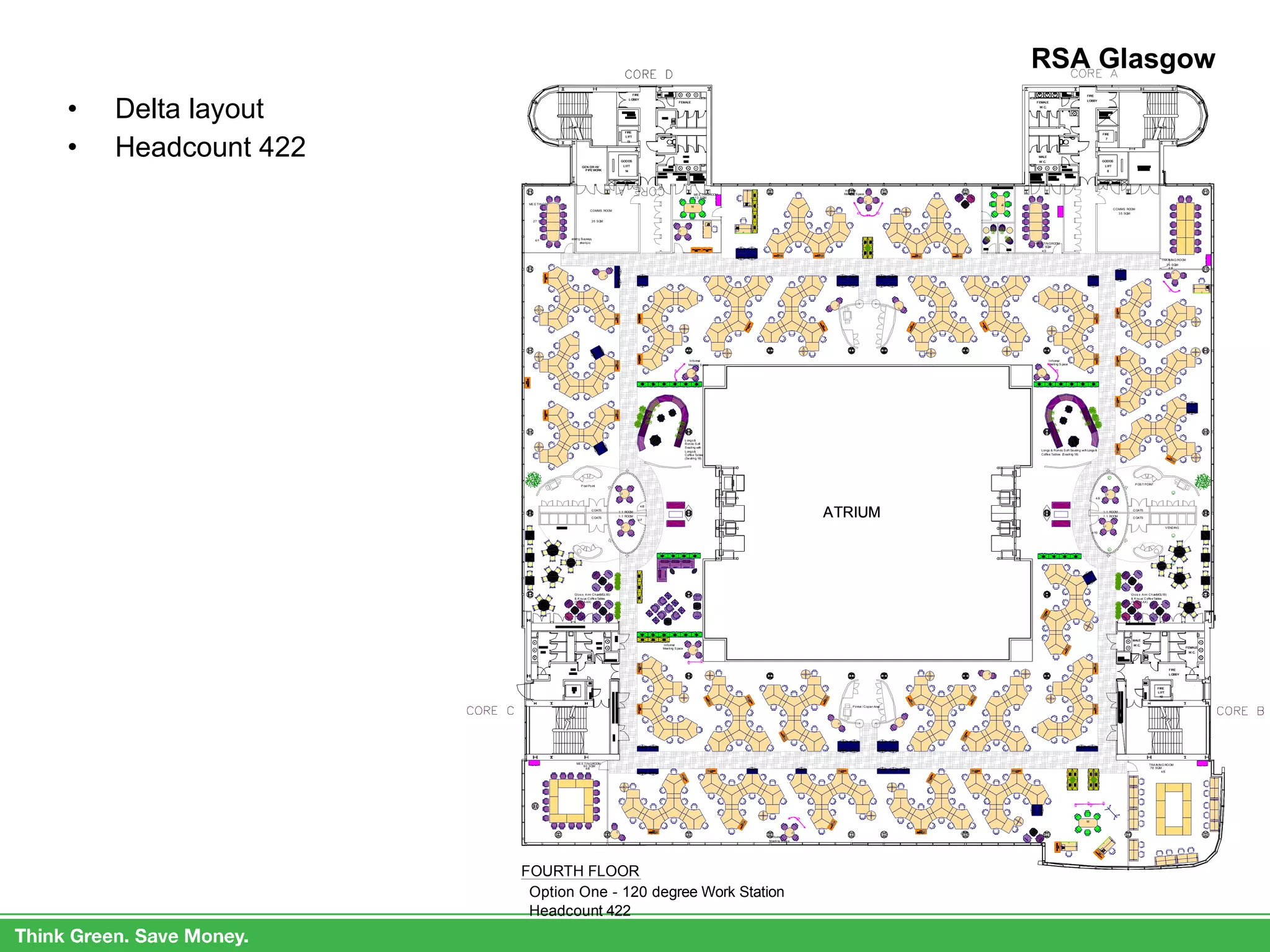 RSA Glasgow Delta layout Headcount 422 