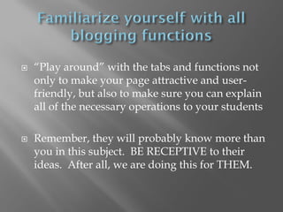Weblogs in the Classroom