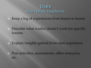 Weblogs in the Classroom