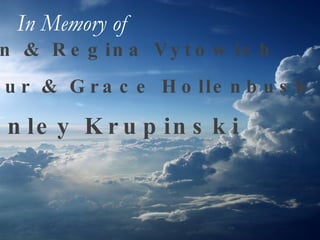 John & Regina Vytowich Wilbur & Grace Hollenbush Stanley Krupinski In Memory of   